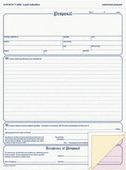 Adams Business Forms - 50 Sheet, 8-1/2 x 11-7/16", Sales Order Book - White, Canary & Pink - Industrial Tool & Supply