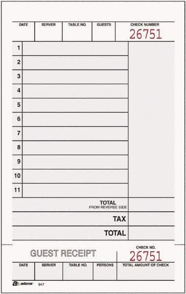 Adams Business Forms - 250 Sheet, 7-1/4 x 4-1/4", Guest Book - White - Industrial Tool & Supply