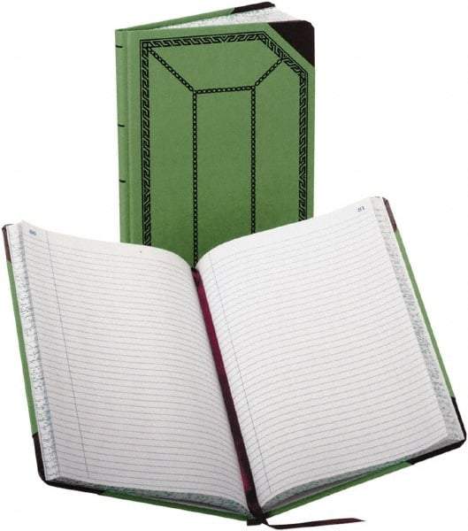Boorum & Pease - 150 Sheet, 7-5/8 x 12-1/2", Record/Account Book - Green & Red - Industrial Tool & Supply