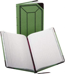 Boorum & Pease - 150 Sheet, 7-5/8 x 12-1/2", Record/Account Book - Green & Red - Industrial Tool & Supply