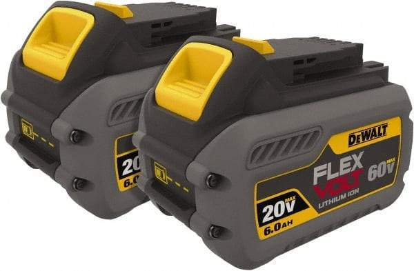 DeWALT - 60 Volt Lithium-Ion Power Tool Battery - 6 Ahr Capacity, 2 hr Charge Time, Series 20/60 FLEXVOLT - Industrial Tool & Supply