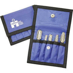 Made in USA - 3 Piece, 1/4" Shank Burr Set - Multiple Head Shapes, Solid Carbide - Industrial Tool & Supply