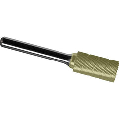 Made in USA - 1" Cut Diam, 3/8" Shank Diam, Cylinder Head Chipbreaker Cut Burr - Carbide, 1" LOC, 2-3/4" OAL - Industrial Tool & Supply