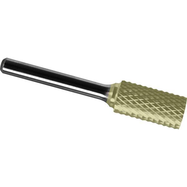 Made in USA - 8mm Cut Diam, 0.2362" Shank Diam, Cylinder Head Diamond Cut Burr - Carbide, 25mm LOC, 64mm OAL - Industrial Tool & Supply