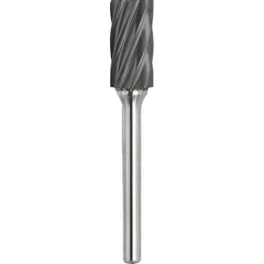 Made in USA - 1/2" Cut Diam, 0.2362" Shank Diam, Cylinder with End Cut Head Aluma Cut Burr - Carbide, 25mm LOC, 70mm OAL - Industrial Tool & Supply
