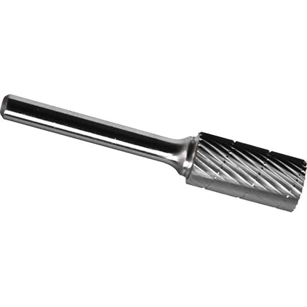 Made in USA - 1" Cut Diam, 0.2362" Shank Diam, Cylinder Head Chipbreaker Cut Burr - Carbide, 25mm LOC, 70mm OAL - Industrial Tool & Supply