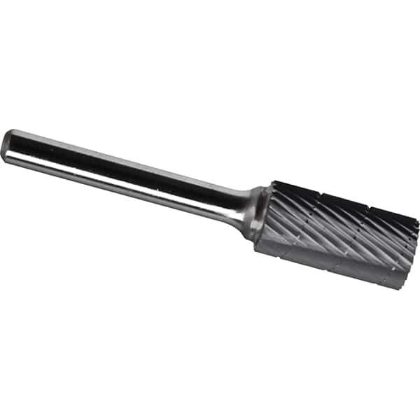 Made in USA - 3/4" Cut Diam, 1/4" Shank Diam, Cylinder Head Chipbreaker Cut Burr - Carbide, 3/4" LOC, 2-1/2" OAL - Industrial Tool & Supply