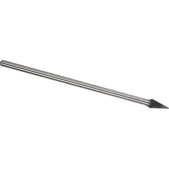 Made in USA - 1/2" Cut Diam, 1/4" Shank Diam, Cone Head Double Cut Burr - Carbide, 7/8" LOC, 6-7/8" OAL - Industrial Tool & Supply