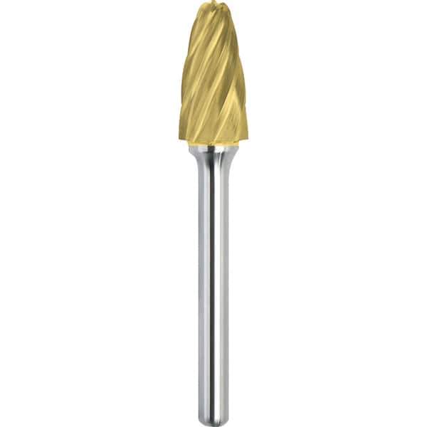 Made in USA - 1-1/4" Cut Diam, 3/8" Shank Diam, Tree with Radius Head Aluma Cut Burr - Carbide, 2" LOC, 3-3/4" OAL - Industrial Tool & Supply