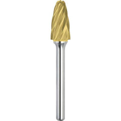 Made in USA - 1-1/4" Cut Diam, 3/8" Shank Diam, Tree with Radius Head Aluma Cut Burr - Carbide, 2" LOC, 3-3/4" OAL - Industrial Tool & Supply