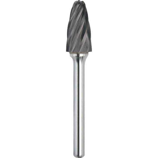Made in USA - 1-1/4" Cut Diam, 3/8" Shank Diam, Tree with Radius Head Aluma Cut Burr - Carbide, 2" LOC, 3-3/4" OAL - Industrial Tool & Supply