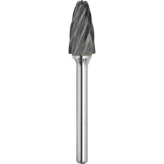 Made in USA - 1-1/4" Cut Diam, 3/8" Shank Diam, Tree with Radius Head Aluma Cut Burr - Carbide, 2" LOC, 3-3/4" OAL - Industrial Tool & Supply
