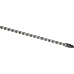 Made in USA - 1/2" Cut Diam, 1/4" Shank Diam, Tree with Radius Head Single Cut Burr - Carbide, 1" LOC, 7" OAL - Industrial Tool & Supply