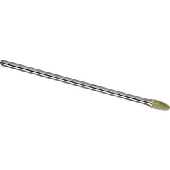 Made in USA - 1/2" Cut Diam, 0.2362" Shank Diam, Tree with Radius Head Single Cut Burr - Carbide, 25mm LOC, 175mm OAL - Industrial Tool & Supply