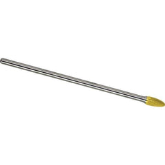 Made in USA - 1/2" Cut Diam, 0.2362" Shank Diam, Tree with Radius Head Single Cut Burr - Carbide, 25mm LOC, 175mm OAL - Industrial Tool & Supply