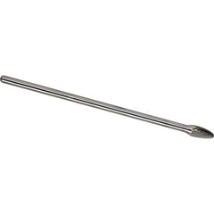 Made in USA - 1/2" Cut Diam, 1/4" Shank Diam, Tree with Radius Head Single Cut Burr - Carbide, 1" LOC, 7" OAL - Industrial Tool & Supply