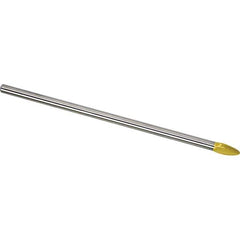 Made in USA - 1/4" Cut Diam, 1/4" Shank Diam, Flame Head Single Cut Burr - Carbide, 1/2" LOC, 6-3/4" OAL - Industrial Tool & Supply