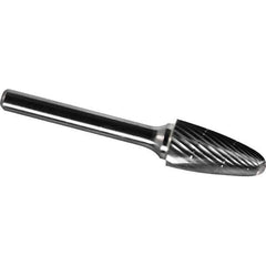 Made in USA - 3/4" Cut Diam, 1/4" Shank Diam, Tree with Radius Head Chipbreaker Cut Burr - Carbide, 1-1/2" LOC, 3-1/4" OAL - Industrial Tool & Supply