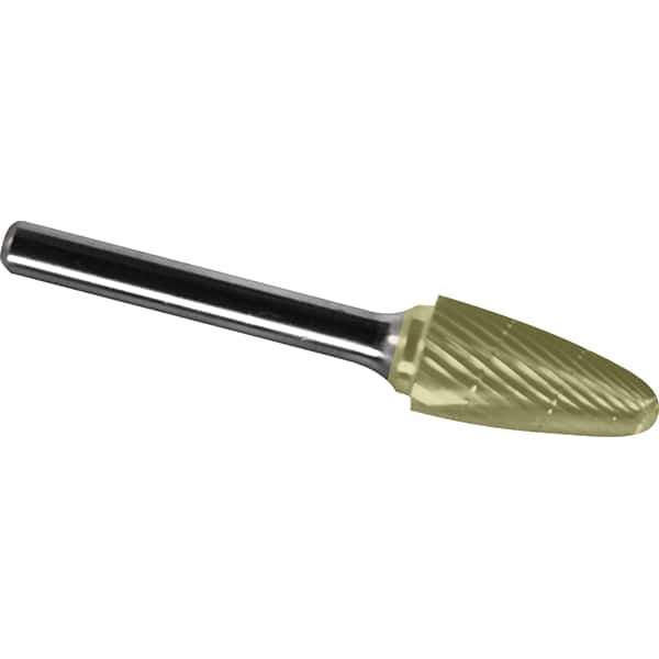 Made in USA - 1/2" Cut Diam, 0.2362" Shank Diam, Tree with Radius Head Chipbreaker Cut Burr - Carbide, 25mm LOC, 70mm OAL - Industrial Tool & Supply