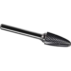 Made in USA - 3/4" Cut Diam, 1/4" Shank Diam, Tree with Radius Head Chipbreaker Cut Burr - Carbide, 1-1/2" LOC, 3-1/4" OAL - Industrial Tool & Supply