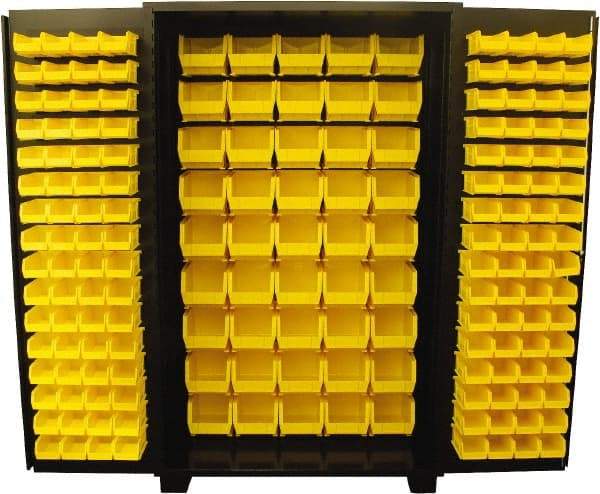 Jamco - 173 Bin Storage Cabinet - Steel, 48" Wide x 24" Deep x 78" High, Black - Industrial Tool & Supply