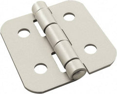 80/20 Inc. - 2" Long x 2" Wide x 1.98mm Thick, Aluminum Door Hinge - Aluminum, Clear Anodized Finish - Industrial Tool & Supply