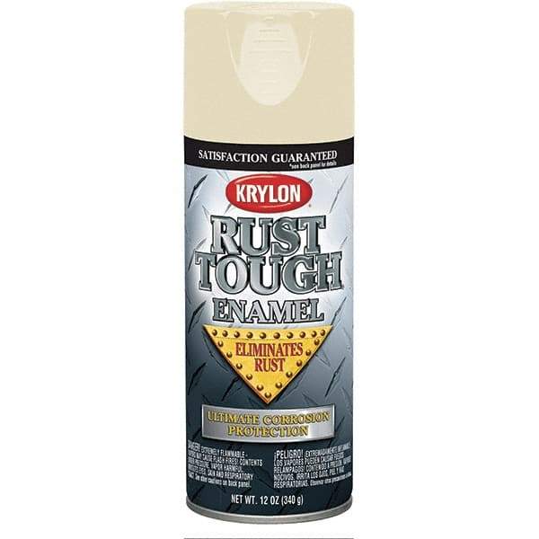 Krylon - Almond (Color), Gloss, Rust Proof Enamel Spray Paint - 25 Sq Ft per Can, 12 oz Container, Use on Wood, Metal - Industrial Tool & Supply