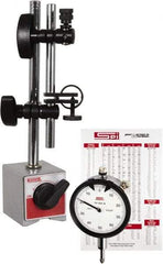SPI - 0.001" Graduation, Dial Indicator & Base Kit - 2-1/4" Base Length x 2" Base Width x 2-1/8" Base Height - Industrial Tool & Supply
