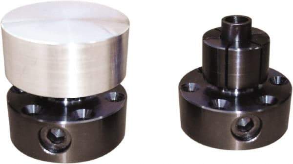Mitee-Bite - 0.71 to 1.12" Expansion Diam, 4,000 Lb Holding Force, M4 Mounting Screw, M12 Center Screw, Steel ID Expansion Clamps - 1.968" Flange Diam, 3/4" Flange Thickness, 1.55" Mount Hole Diam, 6 Mount Holes, 1.625" Overall Height, 49 Ft/Lb Torque - Industrial Tool & Supply