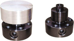 Mitee-Bite - 0.71 to 1.12" Expansion Diam, 4,000 Lb Holding Force, M4 Mounting Screw, M12 Center Screw, Steel ID Expansion Clamps - 1.968" Flange Diam, 3/4" Flange Thickness, 1.55" Mount Hole Diam, 6 Mount Holes, 1.625" Overall Height, 49 Ft/Lb Torque - Industrial Tool & Supply