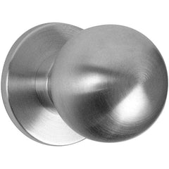 Falcon - 1-3/8 to 1-7/8" Door Thickness, Satin Chrome Passage Knob Lockset - 2-3/4" Back Set, Stainless Steel - Industrial Tool & Supply