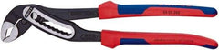 Knipex - 12" OAL, 2-3/4" Max Capacity, 9 Position Water Pump Tongue & Groove Pliers - V-Jaws, Comfort Grip Handles - Industrial Tool & Supply