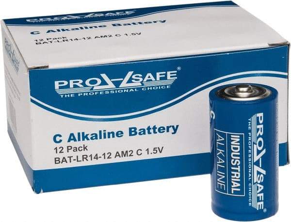 PRO-SAFE - Size C, Alkaline, Standard Battery - 1.5 Volts, Flat Terminal, LR14 - Industrial Tool & Supply