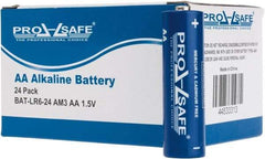PRO-SAFE - Size AA, Alkaline, Standard Battery - 1.5 Volts, Flat Terminal, LR6 - Industrial Tool & Supply