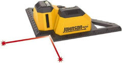Johnson Level & Tool - 2 Beam 20' (Interior) Max Range Line Laser Level - Red Beam, 1/4" at 20' Accuracy, 6" Long x 6" Wide x 2" High, Battery Included - Industrial Tool & Supply