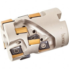 Iscar - 12 Inserts, 1-1/4" Cut Diam, 1/2" Arbor Diam, 1.12" Max Depth of Cut, Indexable Square-Shoulder Face Mill - 0/90° Lead Angle, 1.77" High, H490 AN.X 09 Insert Compatibility, Through Coolant, Series Helido - Industrial Tool & Supply