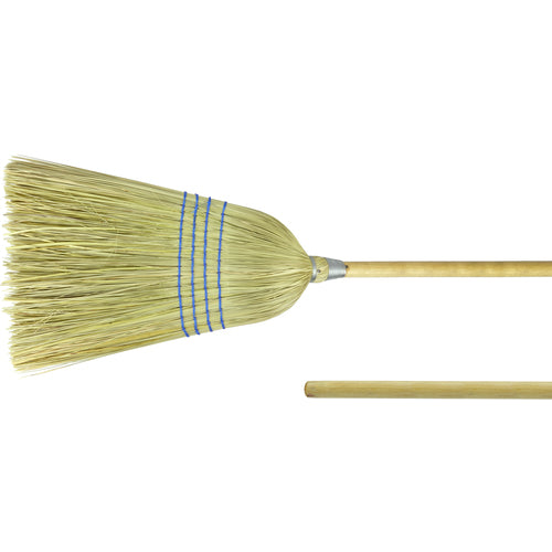 Light Industrial Upright Broom, Corn and Fiber Fill, 57″ Overall Length - Industrial Tool & Supply
