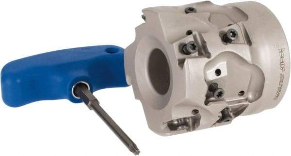 Iscar - 12 Inserts, 2-1/2" Cut Diam, 1" Arbor Diam, 1.41" Max Depth of Cut, Indexable Square-Shoulder Face Mill - 0/90° Lead Angle, 2.362" High, T490 LN.. 1306 Insert Compatibility, Through Coolant, Series Helitang - Industrial Tool & Supply