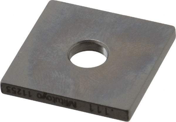Mitutoyo - 0.111" Square Steel Gage Block - Accuracy Grade 0, Includes Certificate of Inspection - Industrial Tool & Supply