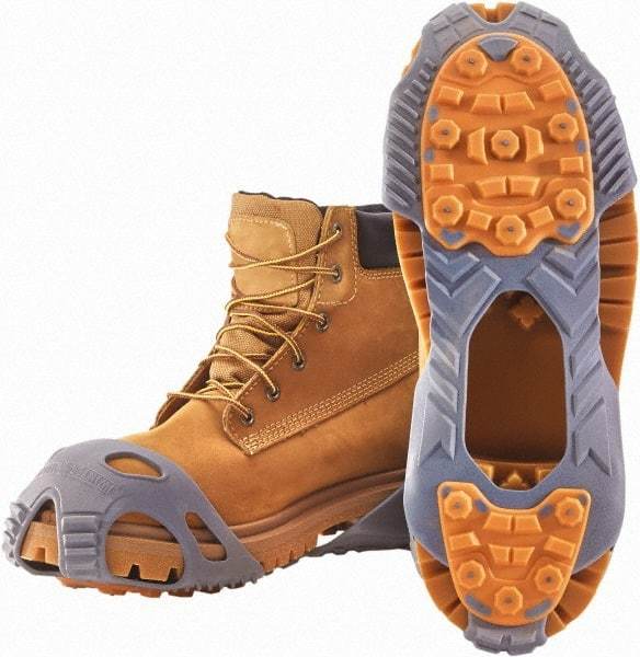 Winter Walking - Size S, (Women's Size S) Overshoe Cleat - Tungsten Carbide Stud Traction, Gray - Industrial Tool & Supply