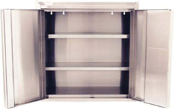Jamco - 2 Shelf Wall Storage Cabinet - Stainless Steel, 30" Wide x 12" Deep x 30" High - Industrial Tool & Supply