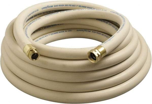 Continental ContiTech - 50' Long, 3/4 Male x Female GHT, -40 to 205°F, Synthetic Rubber High Temp & High Pressure Hose - 3/4" ID x 1.17" OD, White, 300 Max psi - Industrial Tool & Supply