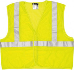 MCR Safety - Size L Flame Resistant/Retardant Lime Mesh General Purpose Vest - 24.4" Chest, Hook & Loop Closure, 3 Pockets, Polyester - Industrial Tool & Supply