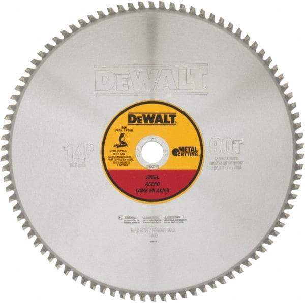 DeWALT - 14" Diam, 1" Arbor Hole Diam, 90 Tooth Wet & Dry Cut Saw Blade - Carbide-Tipped, Standard Round Arbor - Industrial Tool & Supply