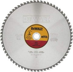 DeWALT - 14" Diam, 1" Arbor Hole Diam, 66 Tooth Wet & Dry Cut Saw Blade - Carbide-Tipped, Standard Round Arbor - Industrial Tool & Supply