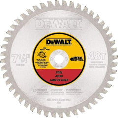 DeWALT - 7-1/4" Diam, 5/8" Arbor Hole Diam, 48 Tooth Wet & Dry Cut Saw Blade - Carbide-Tipped, Standard Round Arbor - Industrial Tool & Supply