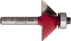 Freud - 1-11/32" Cut Diam, 1/2" Length of Cut, 2 Flute Chamfer Edge Profile Router Bit - Carbide-Tipped, 1/4" Shank Diam, 2-3/16" OAL, Proprietary Coating - Industrial Tool & Supply