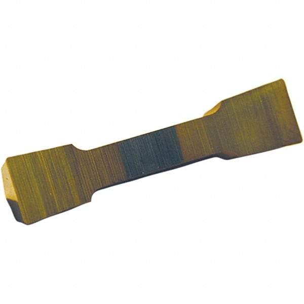 Tool-Flo - 250VDB Grade GP50E, 6.35mm Cutting Width Carbide Grooving Insert - Neutral, 0.015" Corner Radius, TiN Finish - Industrial Tool & Supply