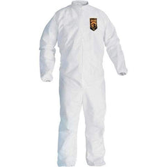 KleenGuard - Size 5X/6XL Film Laminate General Purpose Coveralls - White, Zipper Closure, Elastic Cuffs, Elastic Ankles, Serged Seams - Industrial Tool & Supply