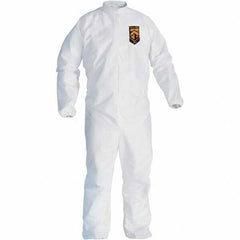 KleenGuard - Size XL Film Laminate General Purpose Coveralls - White, Zipper Closure, Elastic Cuffs, Elastic Ankles, Serged Seams - Industrial Tool & Supply